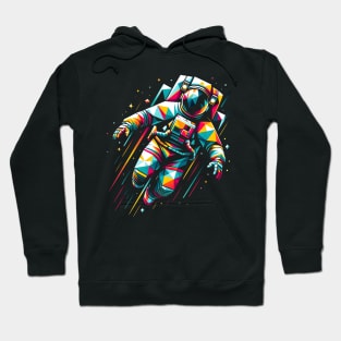 Cosmic Geometry - Astronaut in Abstract Space Hoodie